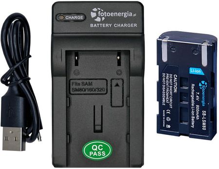 Bateria SB-LSM80 SB-LSM160 SB-LSM330 do Samsung SC-D173(U) SC-D263 SC-D351 [800 mAh] + ładowarka USB