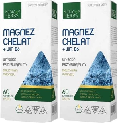 Zestaw 2x Magnez Chelat + Wit. B6, Medica Herbs