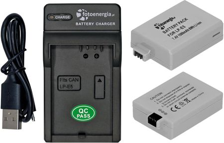Bateria LP-E5 do Canon  EOS 450D 500D 1000D Kiss F Kiss X2 [1080 mAh] + ładowarka USB