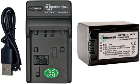 Bateria NP-FV30 NP-FV40 do Sony HDR-XR105E HDR-UX9E DCR-SR58E DCR-DVD150E [1960 mAh] + ładowarka USB