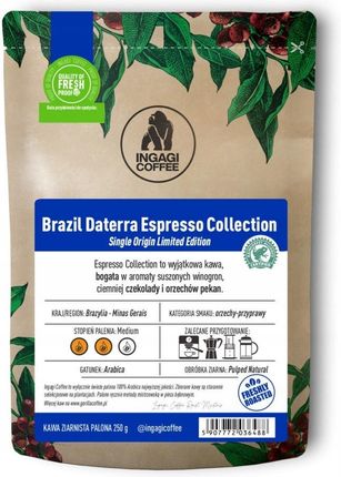 Ingagi Coffee Ingagi Brazil Daterra Espresso  Ziarnista 250g