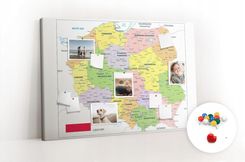 Zdjęcie Tablica Korkowa Dekoracyjna Mapa Polski 120X80 - Sępopol