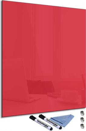 Szklana Tablica Magnetyczna 60X50cm Czerwony