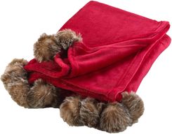 Douceur D'Intérieur Miękki Koc Futrzak Snowy Z Pomponami 125x150cm (1611405)