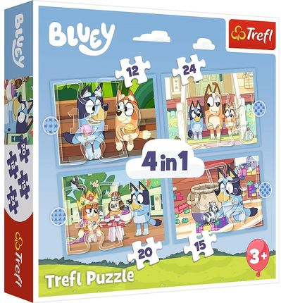 Trefl Puzzle 4w1 Bluey i świat 34637