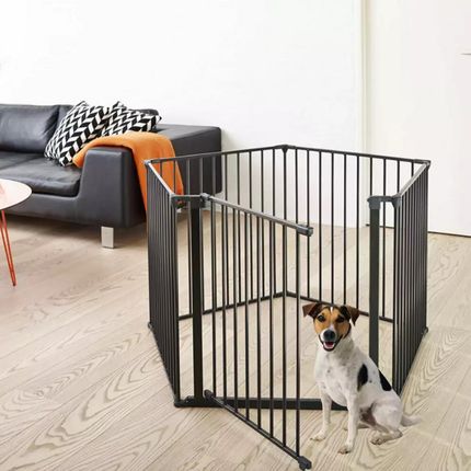 DogSpace - Max Multi - przykręcana bramka dla psa/kojec, czarna (90-350cm)