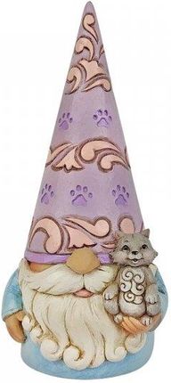 Jim Shore Gnom Z Kotkiem Gnome With Cat Figurine 6010290 Gnom Ogród Szczęscie Kot Łapki Kotek
