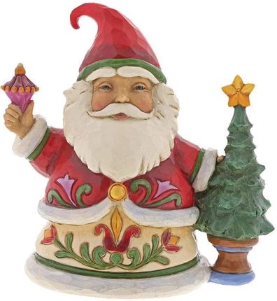 Jim Shore Mikołaj Z Choinką Mini Tiny Trimmings (Pint Sized Santa With Tree) 4058804 Figurka Ozdoba Świąteczna