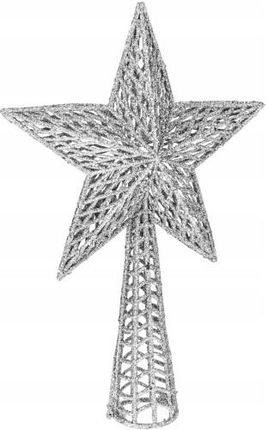 Gwiazda Czubek Ozdoba Na Choinkę 27 Cm Srebrny