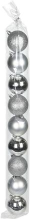 Koopman Bombka Dekoracyjna Plastikowa Bezpieczna 9Szt Śr 60Mm Srebrny