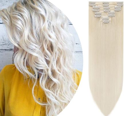 Clip in blond pasma 55 cm doczepiane włosy naturalne