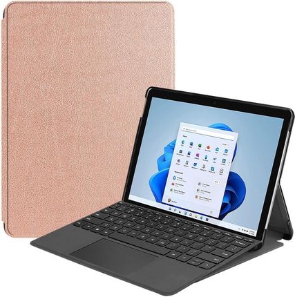 Bizon Etui Case Tab Croc Do Microsoft Surface Pro 8 Różowozłote