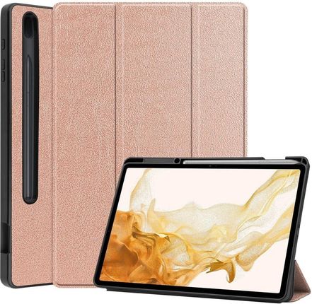 Bizon Etui Case Tab Lizard Do Samsung Galaxy Tab S8 Plus/S7 Plus Różowozłote