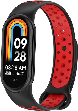 Bizon Pasek Strap Watch Octo Do Xiaomi Mi Smart Band 8 Czarno-Czerwony