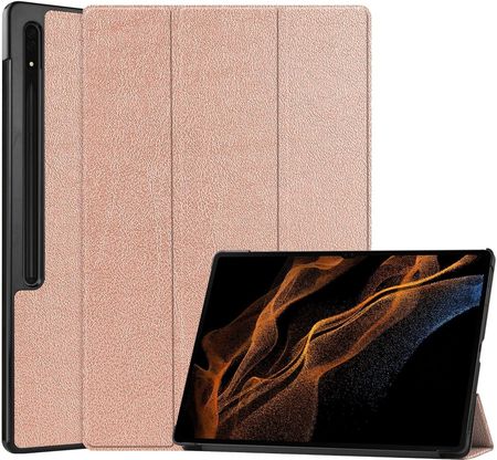 Bizon Etui Case Tab Croc Do Samsung Galaxy Tab S9 Ultra Różowozłote
