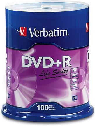 Verbatim Life 97175 DVD Recordable Media - DVD+R - 16x - 4.70 GB - 100