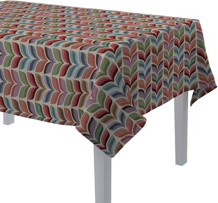 Dekoria Obrus Prostokątny Różowo-Niebieski Motyw Roślinny Intenso Premium 130X210 Cm
