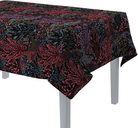 Dekoria Obrus Prostokątny Kolorowy Motyw Roślinny Na Czarnym Tle Intenso Premium 130X210 Cm