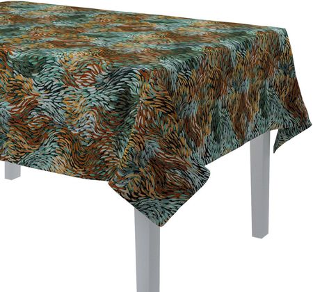 Dekoria Obrus Prostokątny Zielono-Pomarańczowy Intenso Premium 130X160 Cm