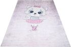 Różowy dywan dziecięcy z kotkiem baletnicą - Puso 3X 80x150