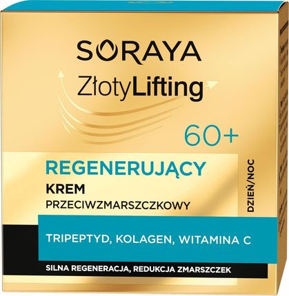 Krem Soraya Złoty Lifting Regenerujący przeciwzmarszczkowy 60+ na dzień i noc 50ml