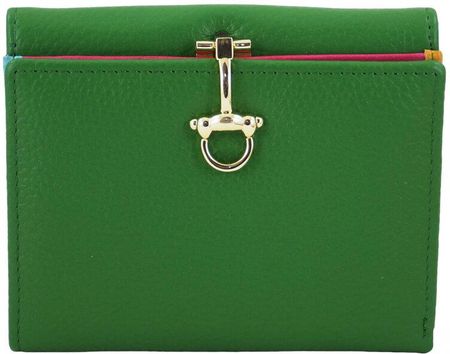 Elegancki portfel ze złotym zapięciem - Zielony
