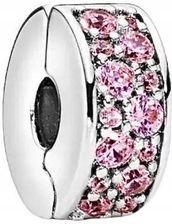 Simply Me Charms Klips przezroczyste cyrkonie róż Pavé s925