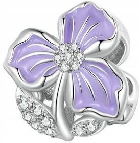 Simply Me Charms liliowy kwiat cyrkonie srebro 925