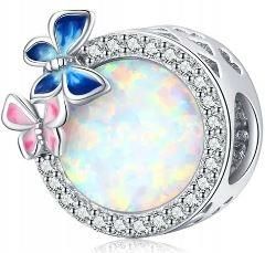 Simply Me Charms z kolorowymi motylami opal srebro 925