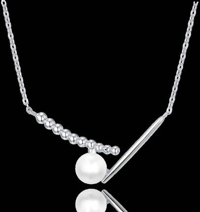 Minet Srebrny naszyjnik z naturalnymi perłami