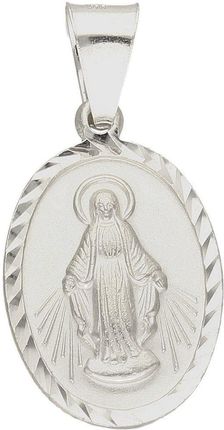 Srebrny medalik zawieszka owalna Jezus Miłosierny