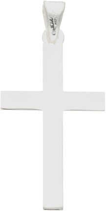 Duży srebrny Krzyż 4,3 cm Gładki Krzyż