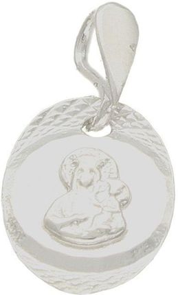 Medalik srebrny z Maryją i dzieciątkiem