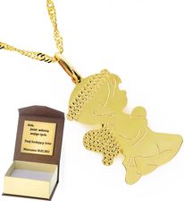 Intergold Złoty medalik aniołek Próby 585 gr. 0.82