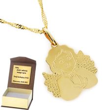 Intergold Złoty medalik aniołek Próby 585 gr. 0.87
