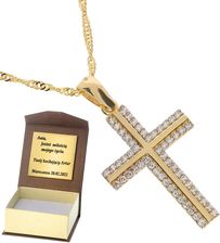 Intergold Złoty krzyżyk z cyrkoniami Próby 585 gr. 1.57