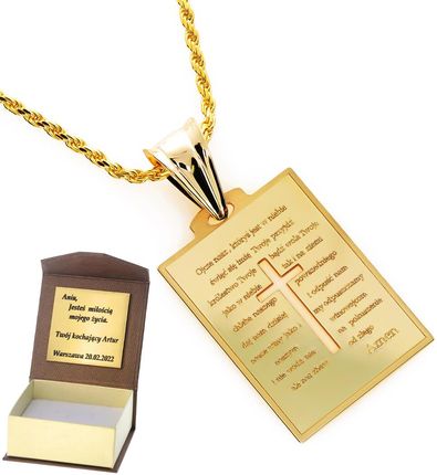 Intergold Złoty medalik z Krzyżem i modlitwą P 585 gr. 2.6