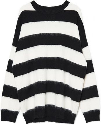Cropp - Biało-czarny sweter w paski - Biały