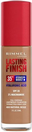 Rimmel Lasting Finish 35H Hydration Boost Podkład Nawilżający Spf 20 Odcień 400 Natural Beige 30ml