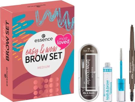 Essence Easy & Wow Make Beauty Fun Zestaw Upominkowy Do Brwi Odcień Medium