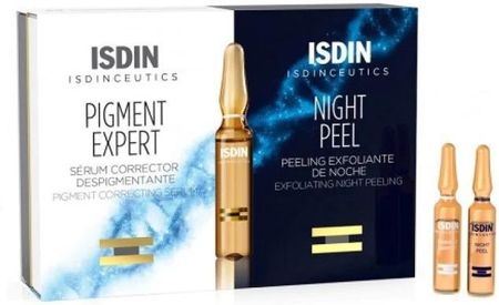 Isdin Isdinceutics Day & Night Depigmenting Routine Zestaw Serum Do Twarzy + Peeling Złuszczający Na Noc 20 Ampułek