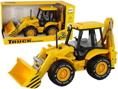 Leantoys Koparka Traktor Z Napędem Frykcyjnym Dźwięk Żółta