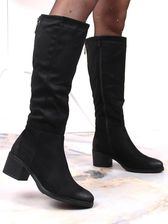 Zdjęcie Zamszowe kozaki damskie na obcasie ocieplane czarne T.Sokolski Z22-51 - Solec Kujawski