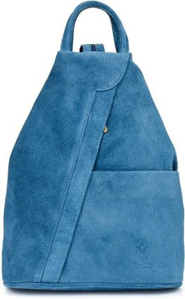 Zamszowy plecak damski niebieski Vera Pelle T53