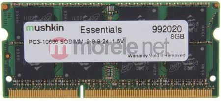 Pamięć RAM Mushkin SO-DIMM 8GB DDR3 Essentials (992020)