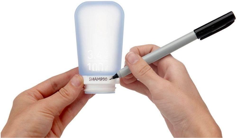Humangear GoToob+  Medio  Bottiglia Da Viaggio Ricaricabile In Silicone Con Tappo Di Chiusura Materiale Per Uso Alimentare Blu Scuro Media 74 Ml~p104551765