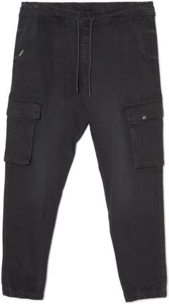 Cropp - Czarne jeansowe joggery cargo - Czarny