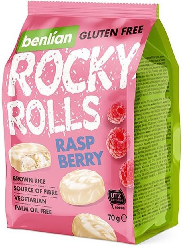 Rocky Rolls Wafle Ryżowe W Polewach White Raspberry Benlian 70g - Ceny ...