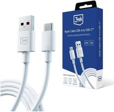 3mk Hyper USB-A - USB-C 1.2m 5A biały