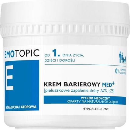 EMOTOPIC KREM BARIEROWY MED+ [pieluszkowe zapalenie skóry, AZS, ŁZS] 75 ml